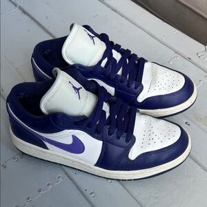 Nike Purple and White Jordan Sneakers